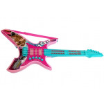 Gitara elektrická - svetlo+ zvuk - ružovo-modrá